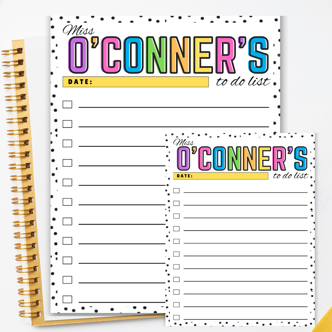 Stationary: Neon Personalized Teacher To Do List Note Pad
