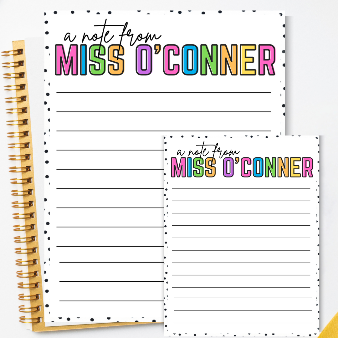 Stationary: Neon Personalized Lined Note Pad