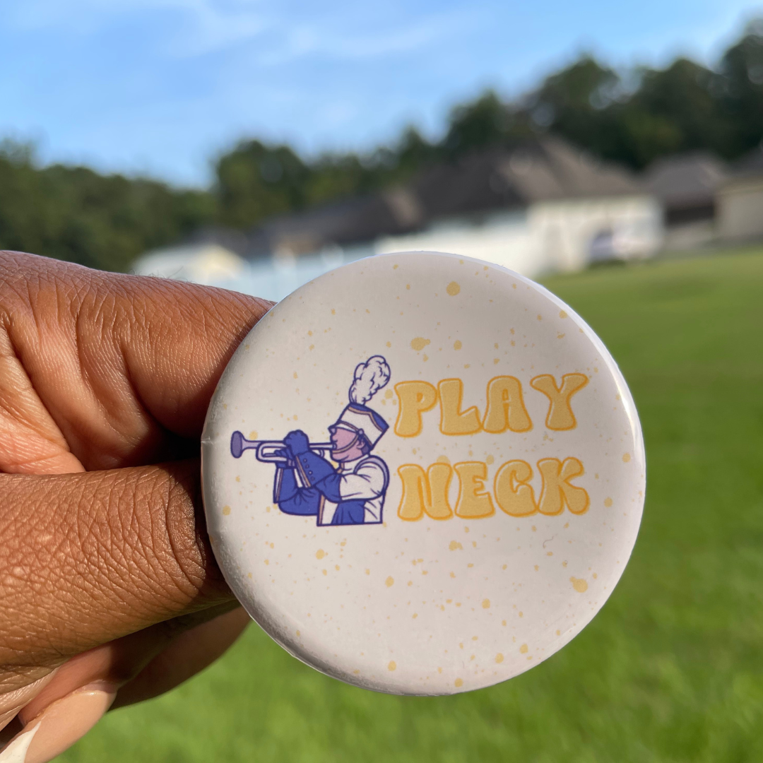 Button: LSU Play Neck