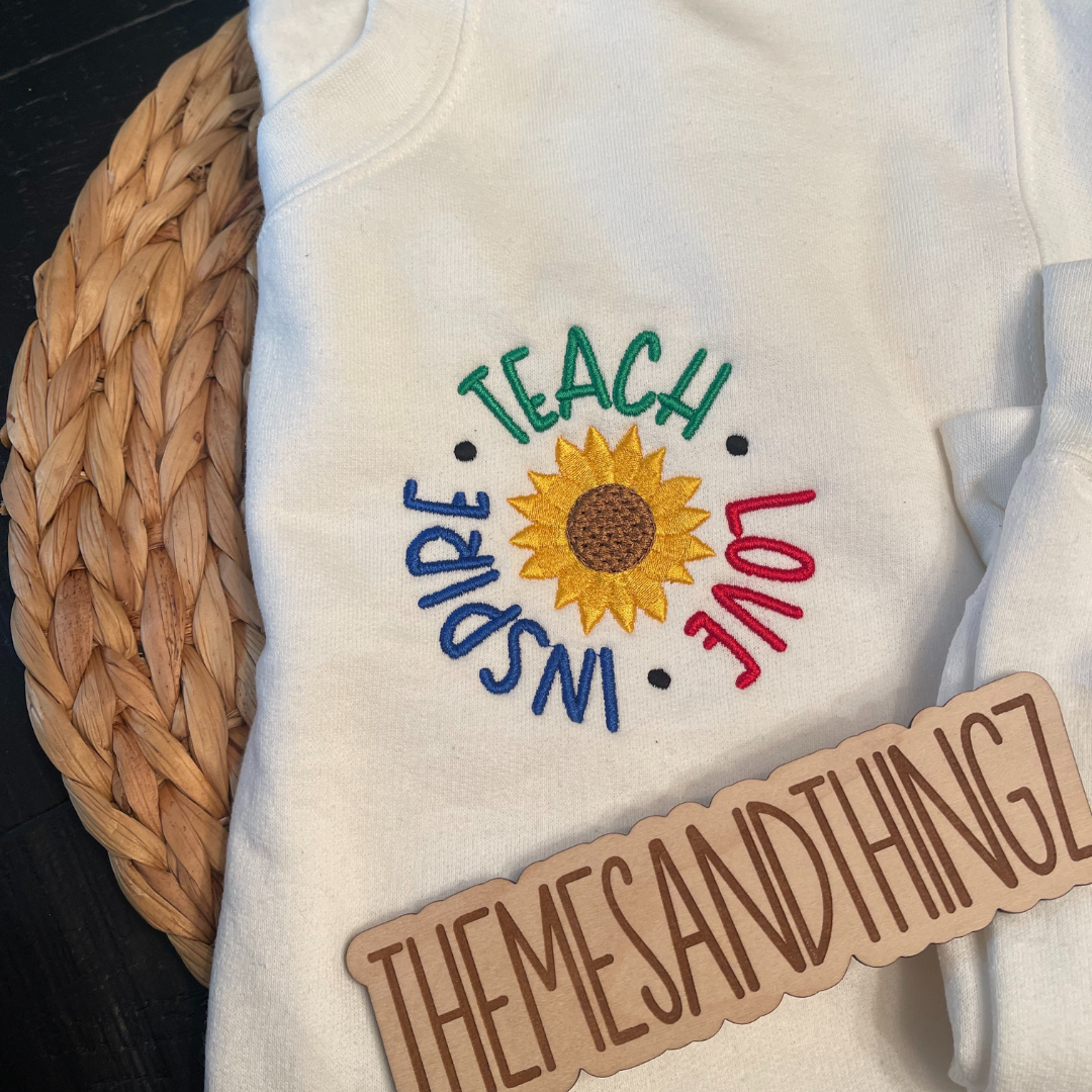 Embroidered Teacher Sweatshirt