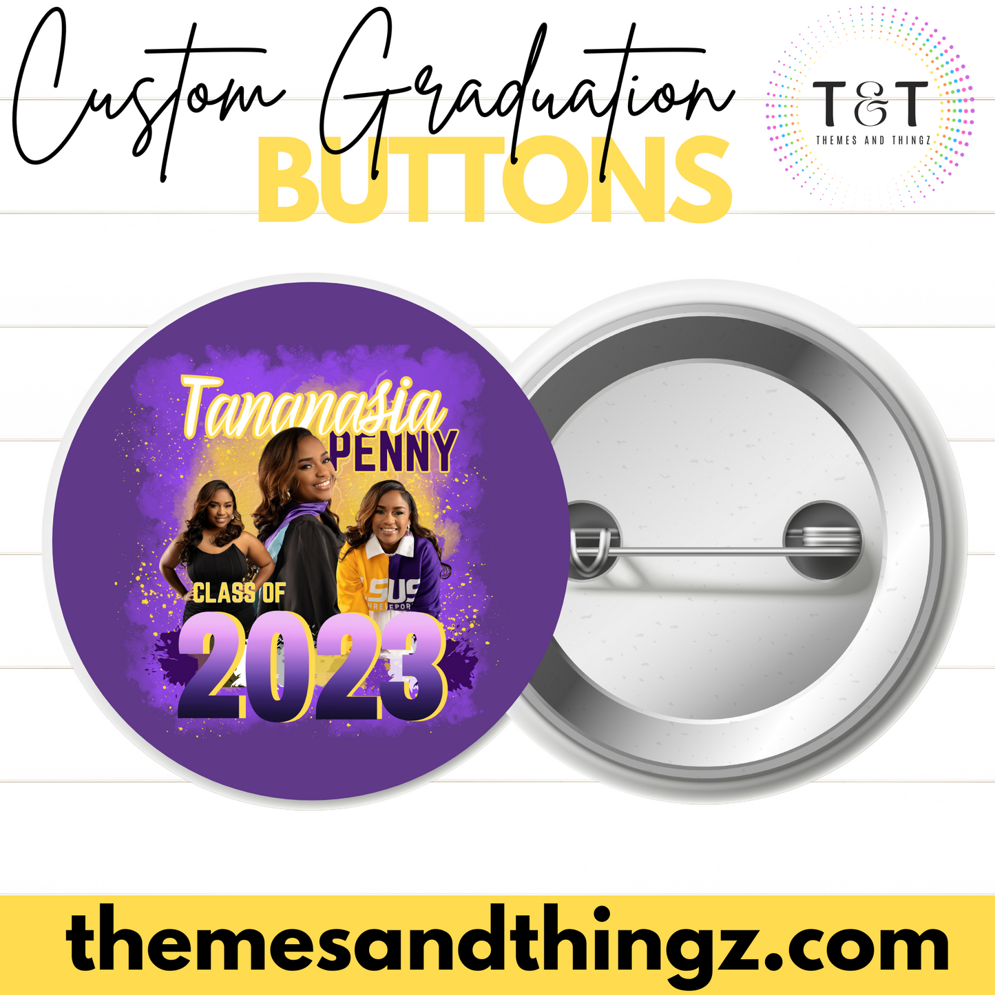 Button: Custom Graduation Pin Button