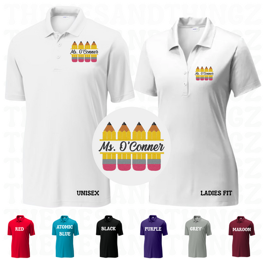 Teacher Polo: Pencil Name Split