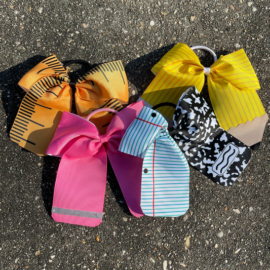 Hair Bow: School Theme Scrunch Tie