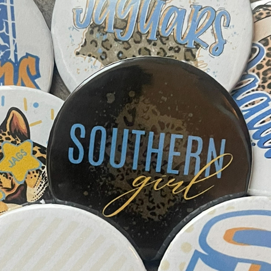 Button: SU Southern Girl-Cheetah Print Pin Button