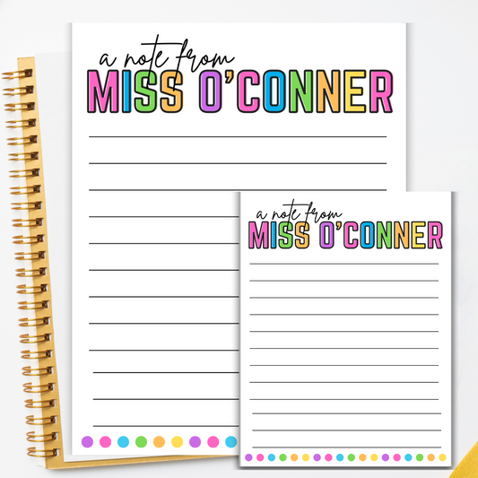 Stationary: Neon Personalized Lined Note Pad