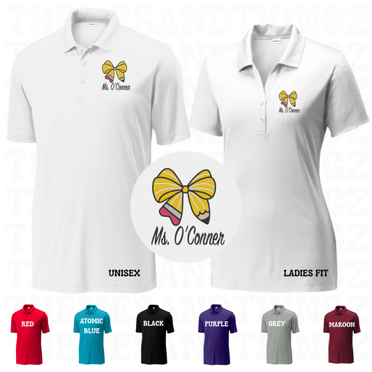 Teacher Polo: Pencil Bow